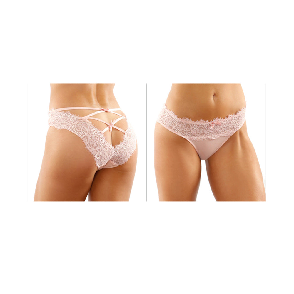 Ivy Lace & Mesh Bikini Panty Light Pink L/XL