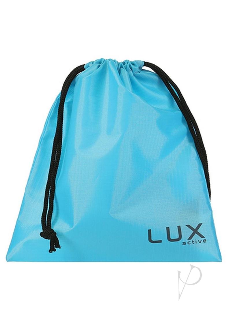 LUX Active Equip Anal Explorer Kit Blue drawstring storage bag in vibrant blue color.