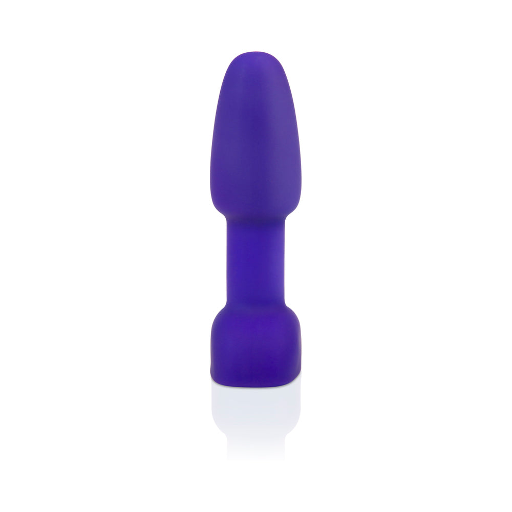 b-Vibe Rimming Petite Rotating Remote Control Plug Purple in vibrant purple color, designed for beginners.