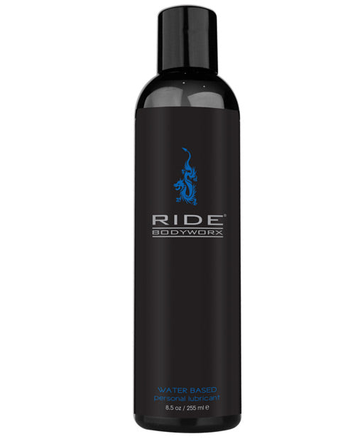 Ride BodyWorx Water Based Lubricant 8.5 oz bottle featuring rich gel consistency for smooth application.