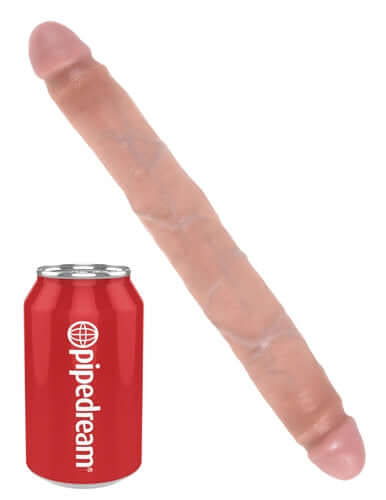 King Cock 12 Inch Slim Double Dildo - Flesh-1