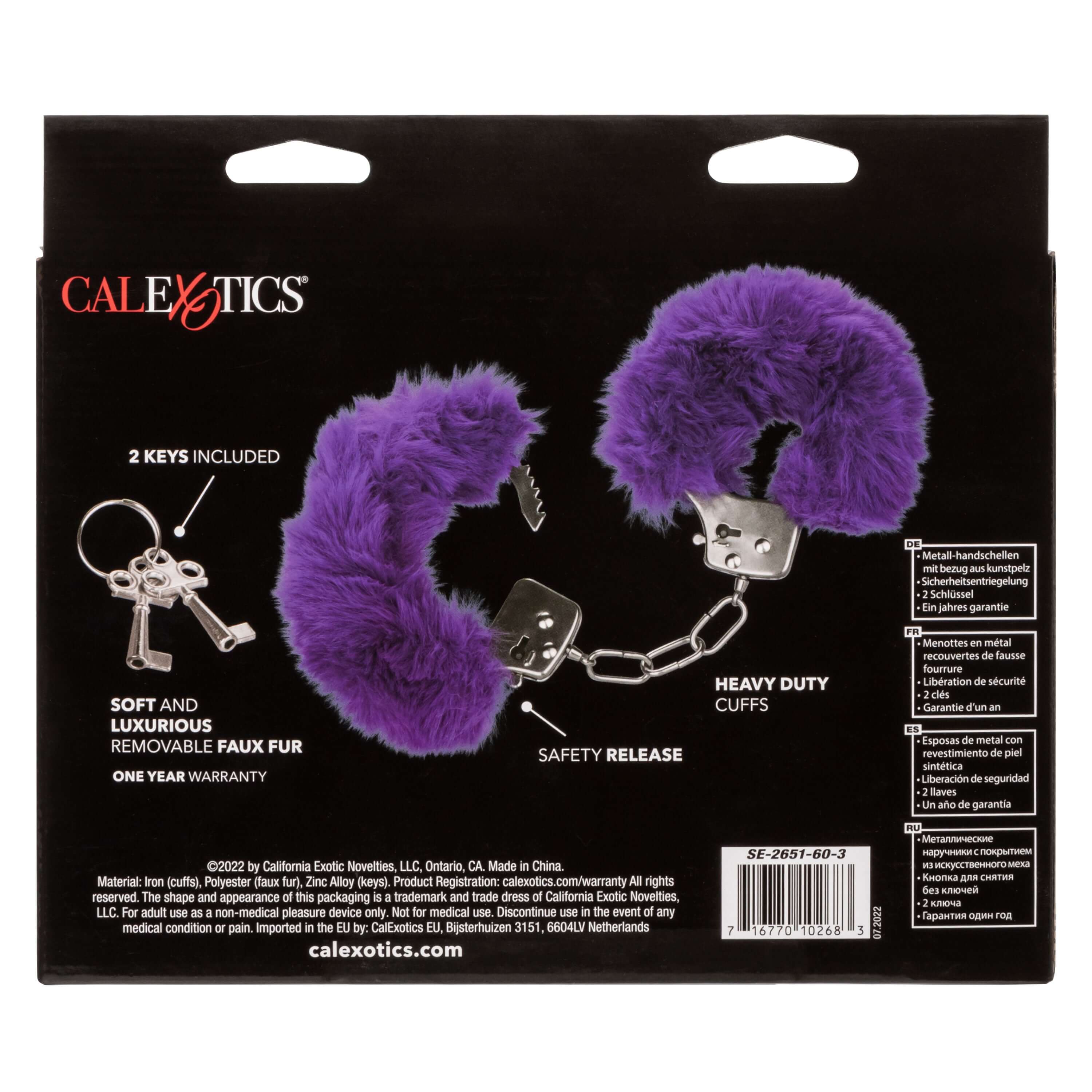 Ultra Fluffy Furry Cuffs - Purple-2