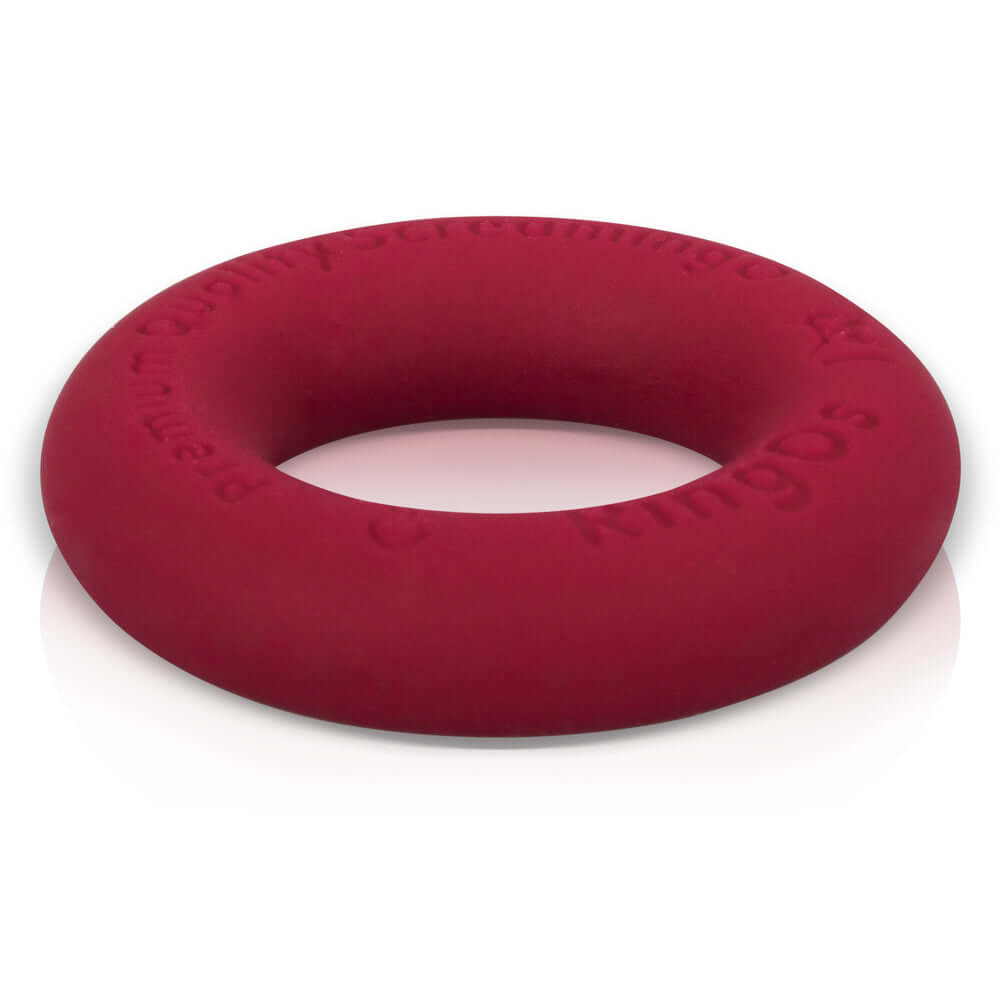 Screaming O Ringo Ritz Red premium cock ring in vibrant red color, crafted from ultra-soft liquid silicone for comfort.