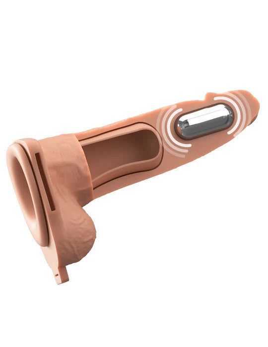 Fantasy X-Tensions Elite 6" Vibrating Hollow Silicone Strap-on - Light-5