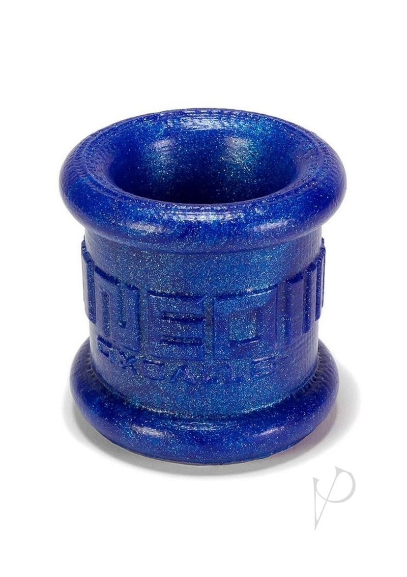 Oxballs Neo Tall Silicone Ball Stretcher Large Blue in a shimmering blue finish.