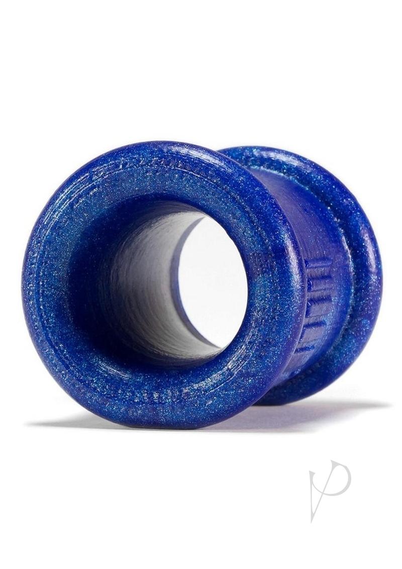 Oxballs Neo Tall Silicone Ball Stretcher Large Blue showcasing its sleek design and vibrant blue color.