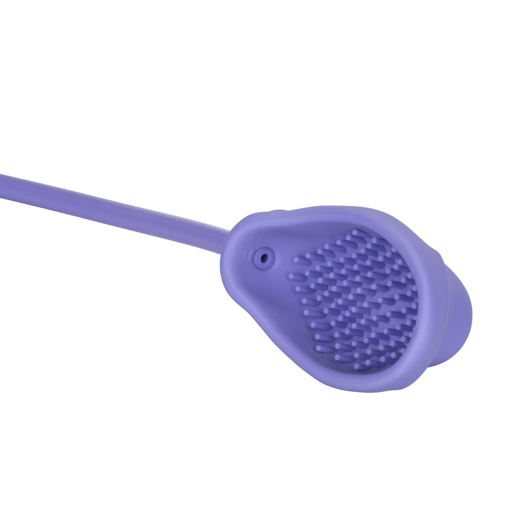 Close-up of the Intimate Pump Silicone Pro Intimate Pump's soft silicone scoop and tickler.