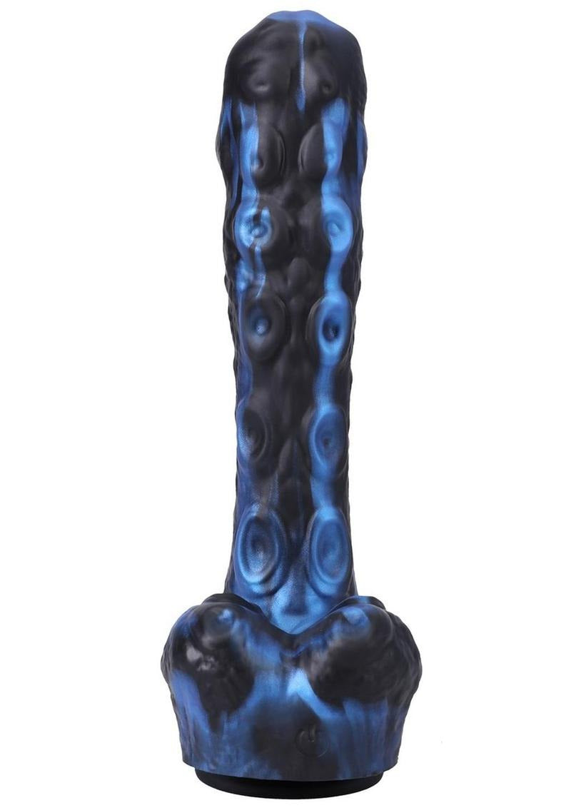 Fort Troff Tendrill Thruster Mini Sex Machine Dildo Blue with textured silicone and thrusting design.