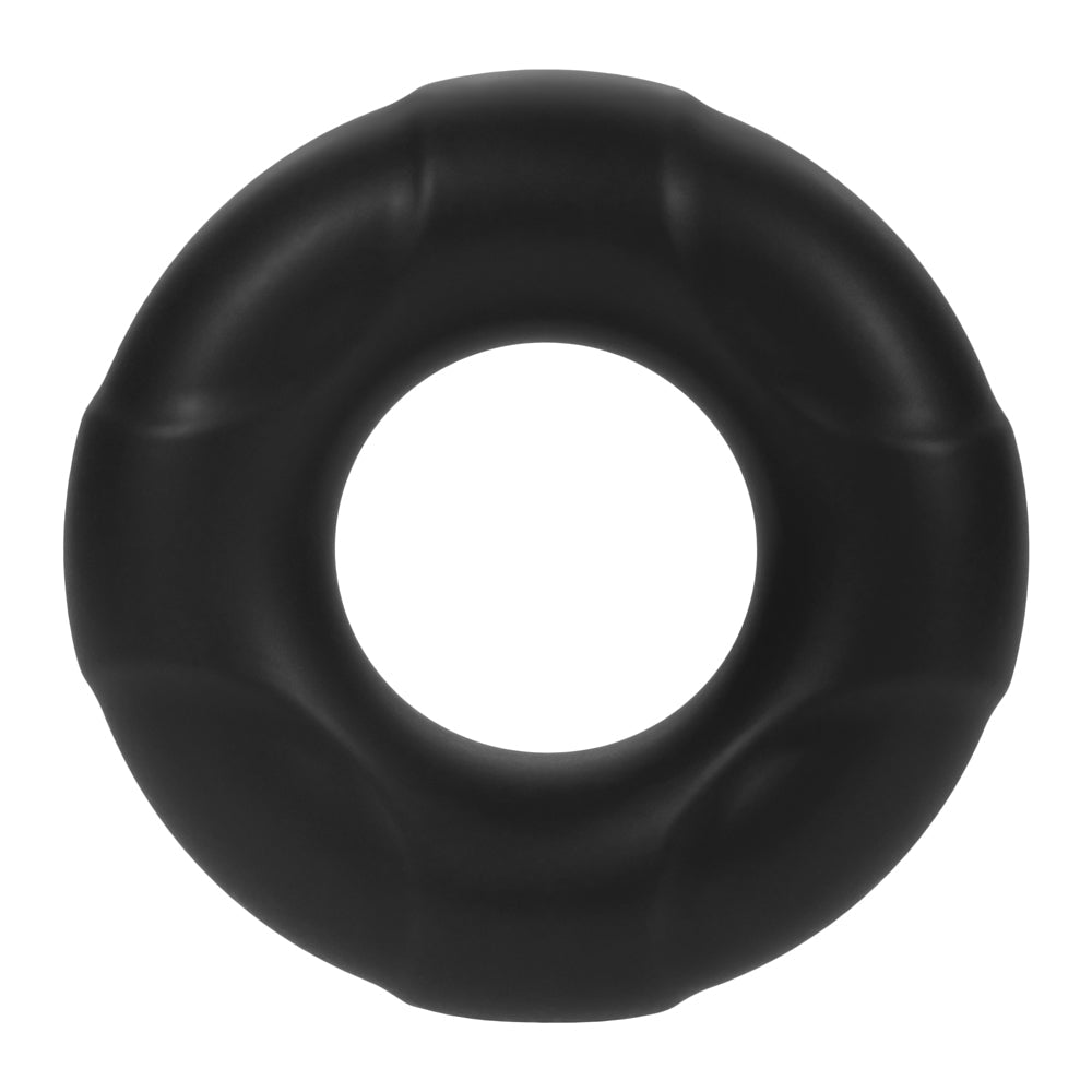 Forto F-33 Liquid Silicone Cockring Large Black, smooth, comfortable silicone ring for enhanced sensation.