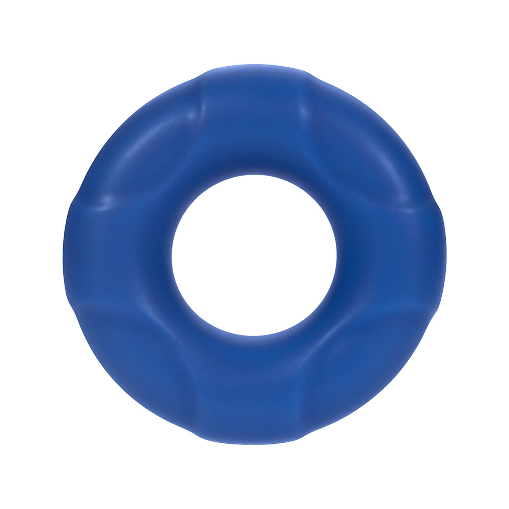 Forto F-33 Liquid Silicone Cockring Medium Blue - comfortable, flexible silicone ring for personal wellness.