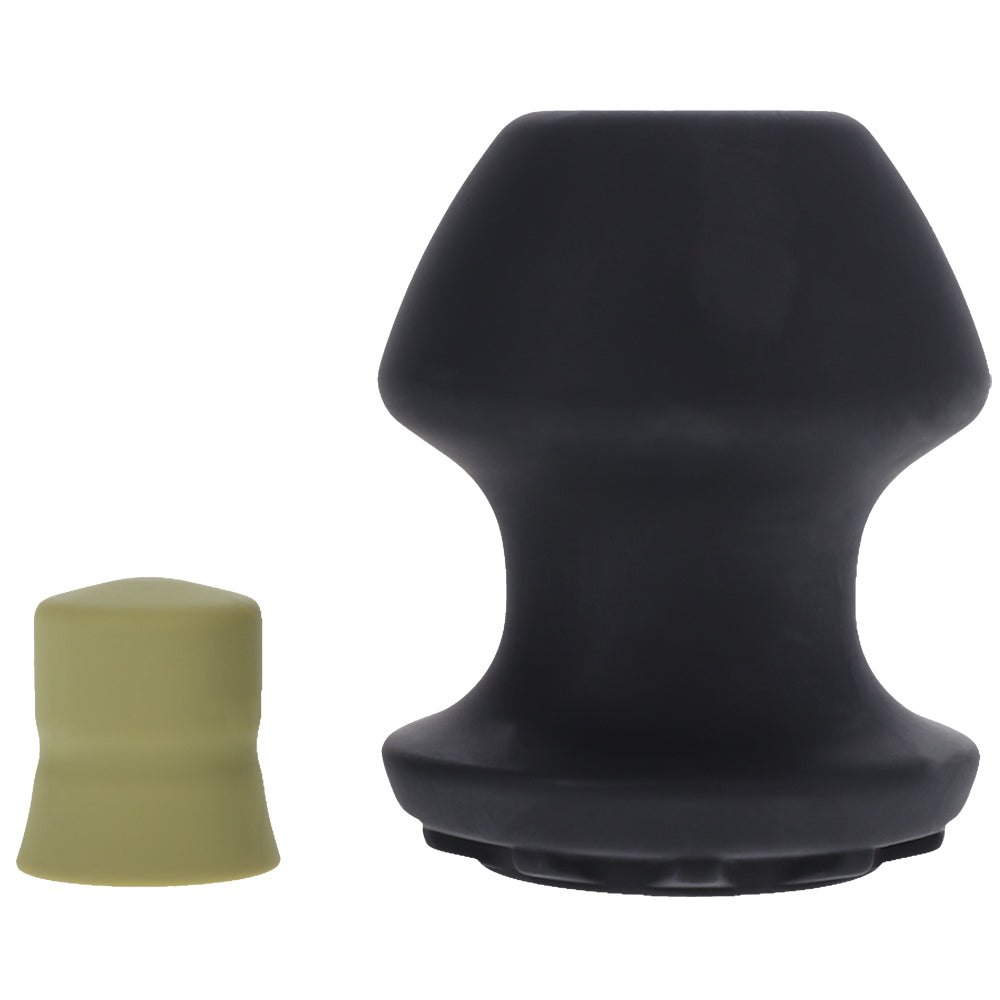 Fort Troff Kum Keeper Medium Black silicone plug with removable stopper in black and olive green.