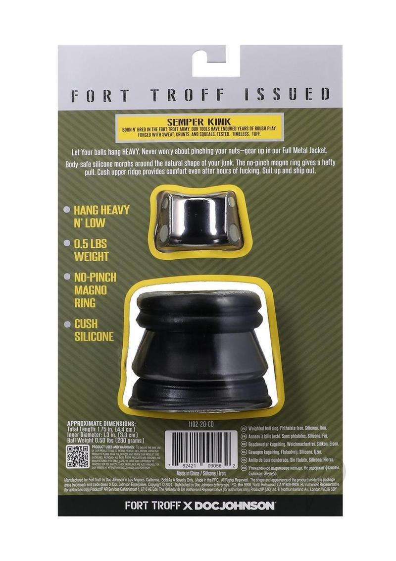Fort Troff Full Metal Jacket Black product packaging featuring premium weighted silicone accessory details.