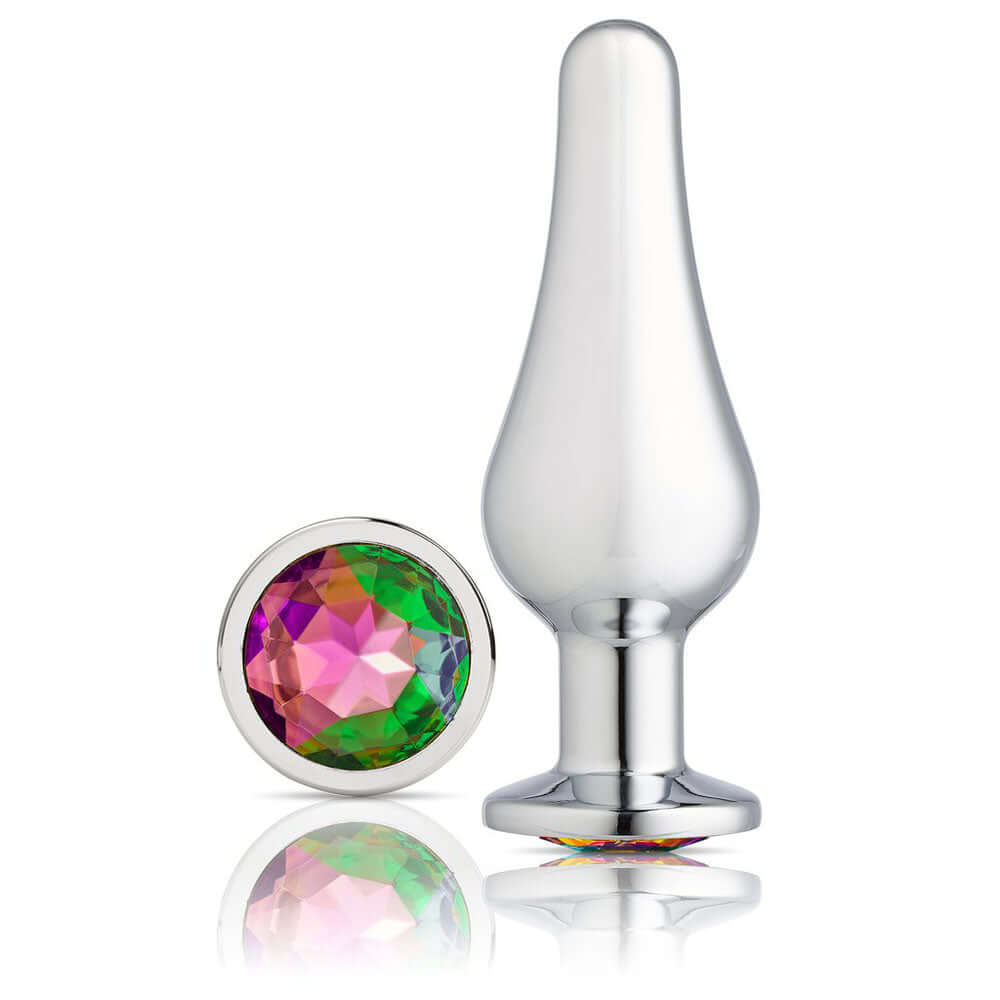 Cloud 9 Novelties Gems Silver Chrome Tall Plug - Medium-1