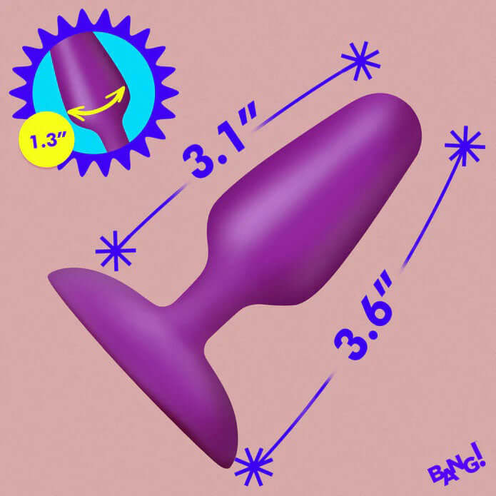Flexible Vibrating Silicone Butt Plug - Purple-2