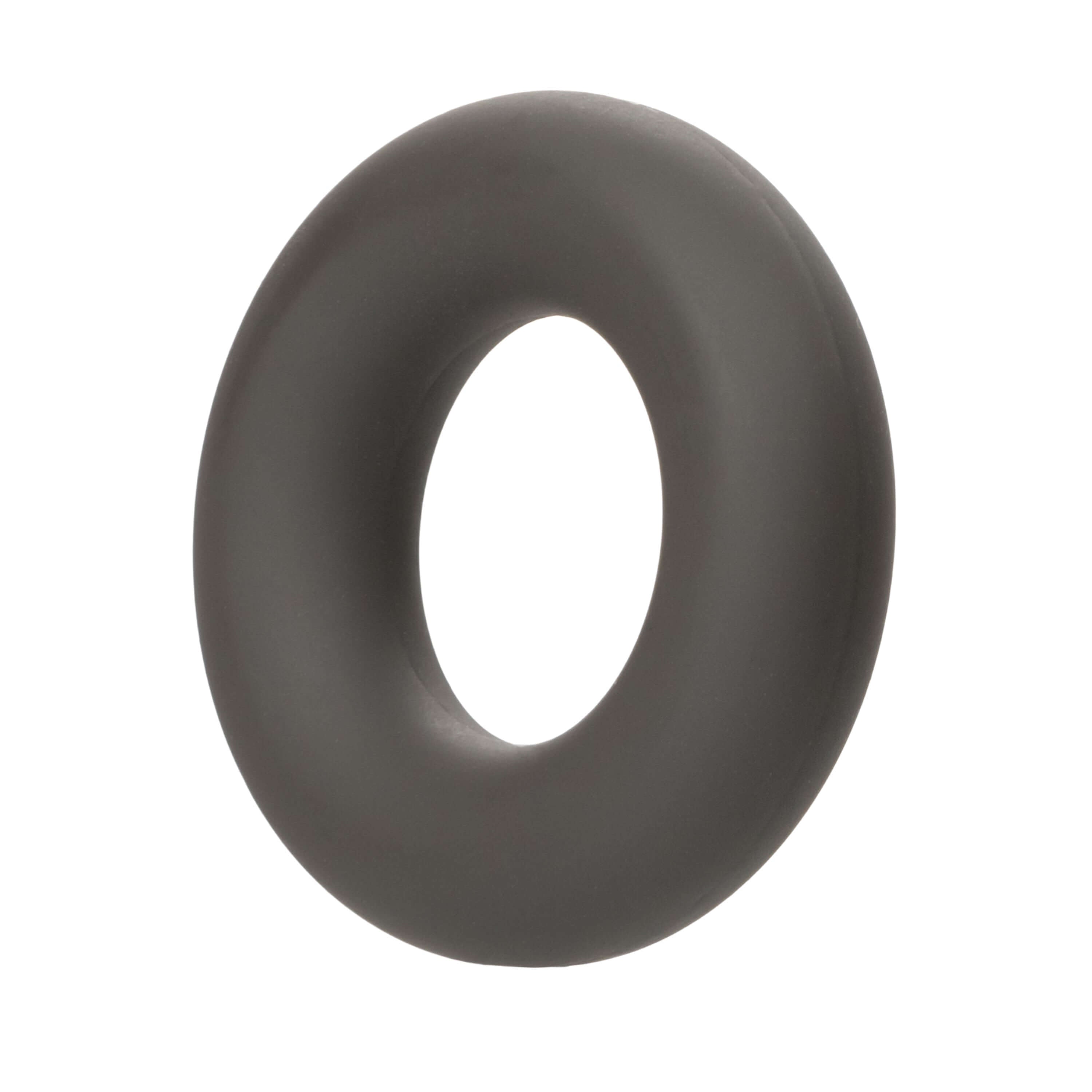 Alpha Liquid Silicone Prolong Set of 2 Black Gray enhancement ring in smooth black silicone.