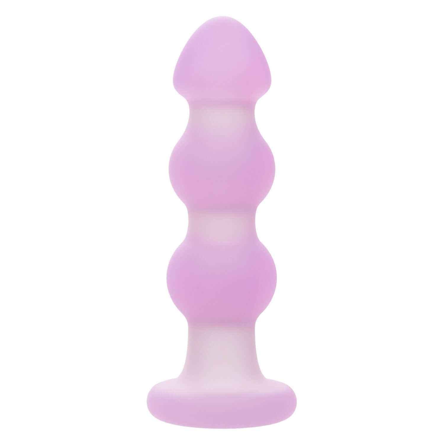 Lavender Haze Beaded Anal Probe with unique beaded design for enhanced stimulation, featuring three beads and a sturdy base.