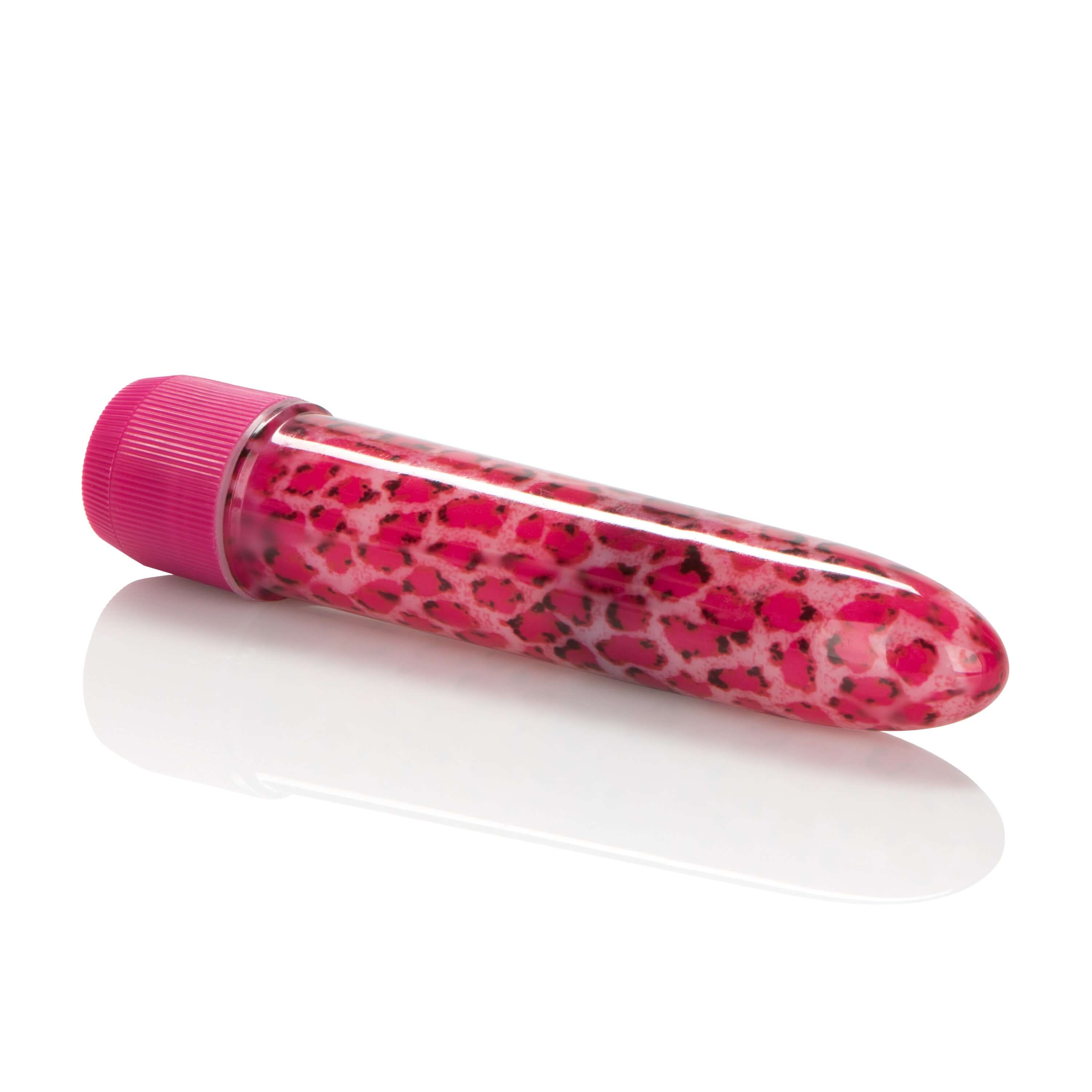 Pink Leopard Massager 4.25 inches, compact personal massager featuring a vibrant pink leopard design.