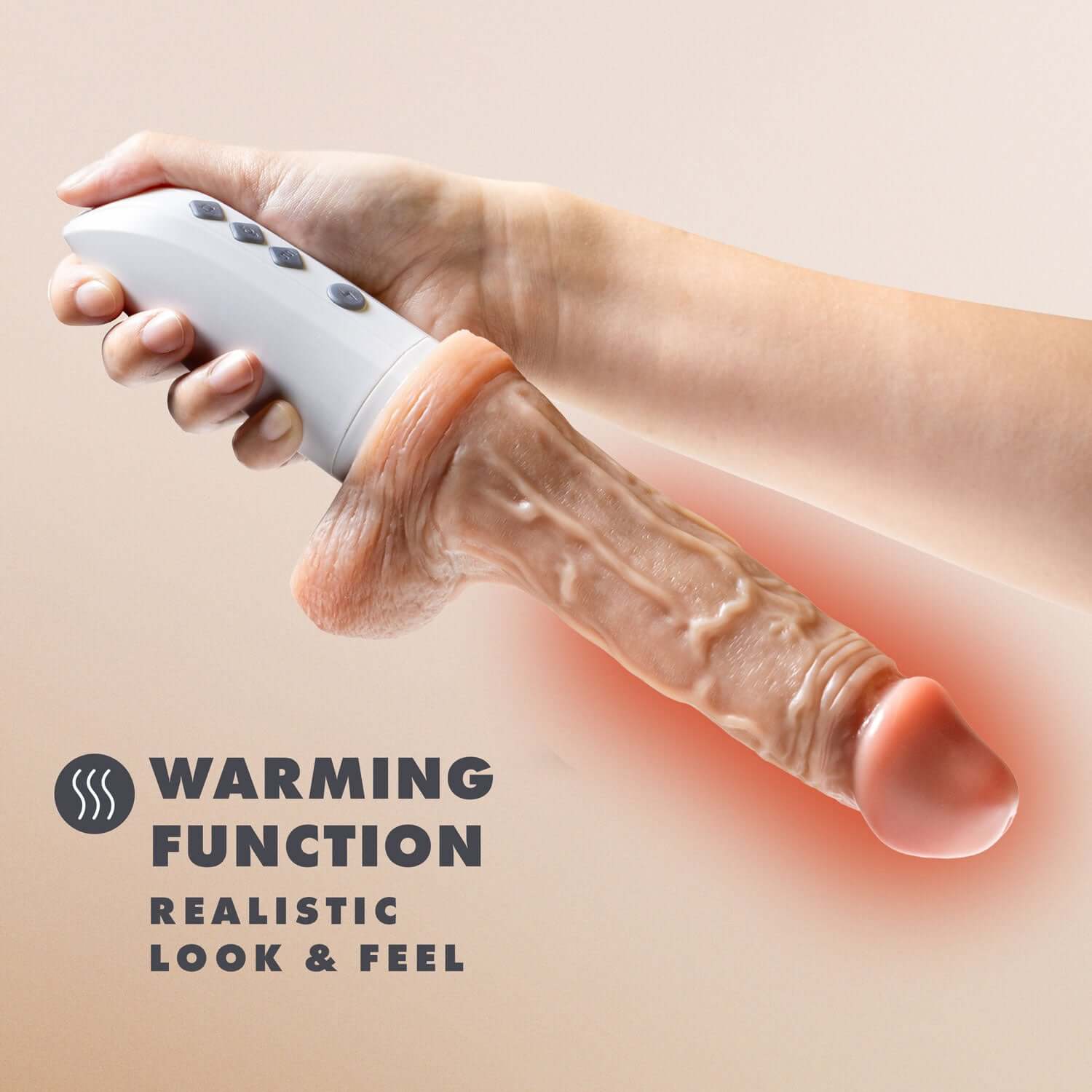 Dr. Skin Silicone - Dr. Hammer - 7 Inch Thrusting Dildo With Handle - Beige-8