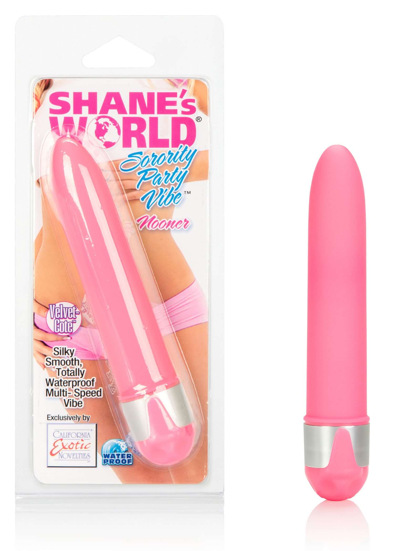 Shanes Worlds Sorority Party Vibe Nooner Pink packaging and product image showcasing its sleek design.