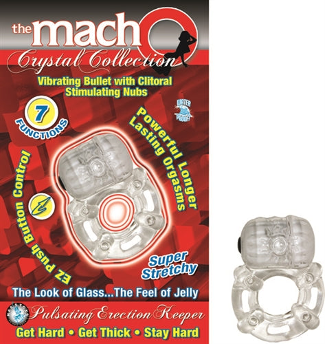 The Macho Crystal Collection Pulsating Erection Keeper - Clear-0
