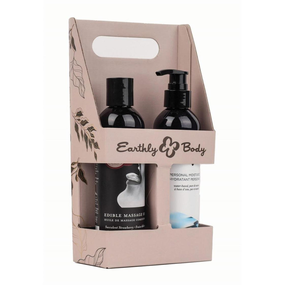 Hemp Seed By Night Waterslide And Strawberry Holiday Caddy from Earthly Body with edible massage oil and personal moisturizer.