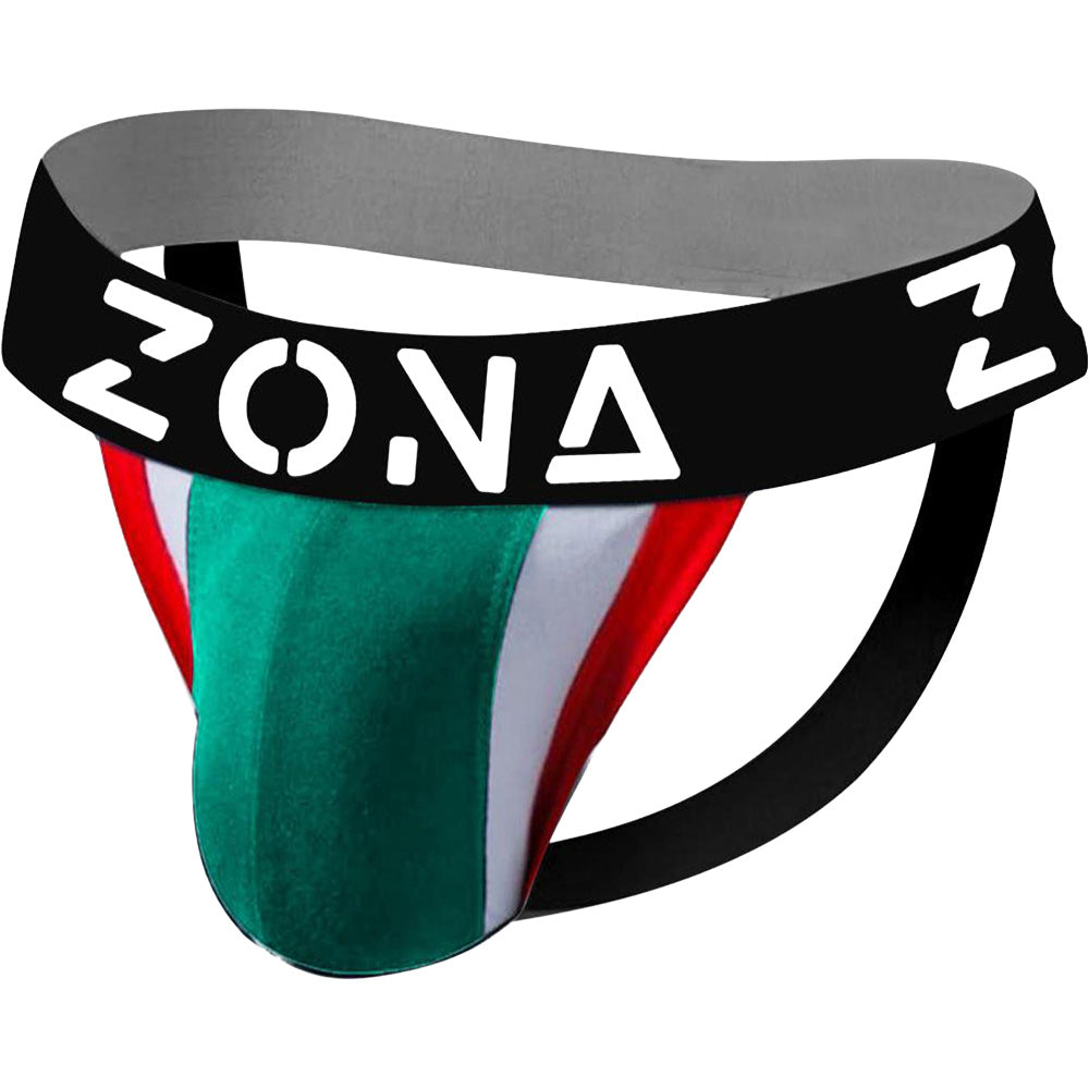 Zona Apex Jockstrap Large Green featuring a sporty design with a wide elastic waistband and breathable pouch.