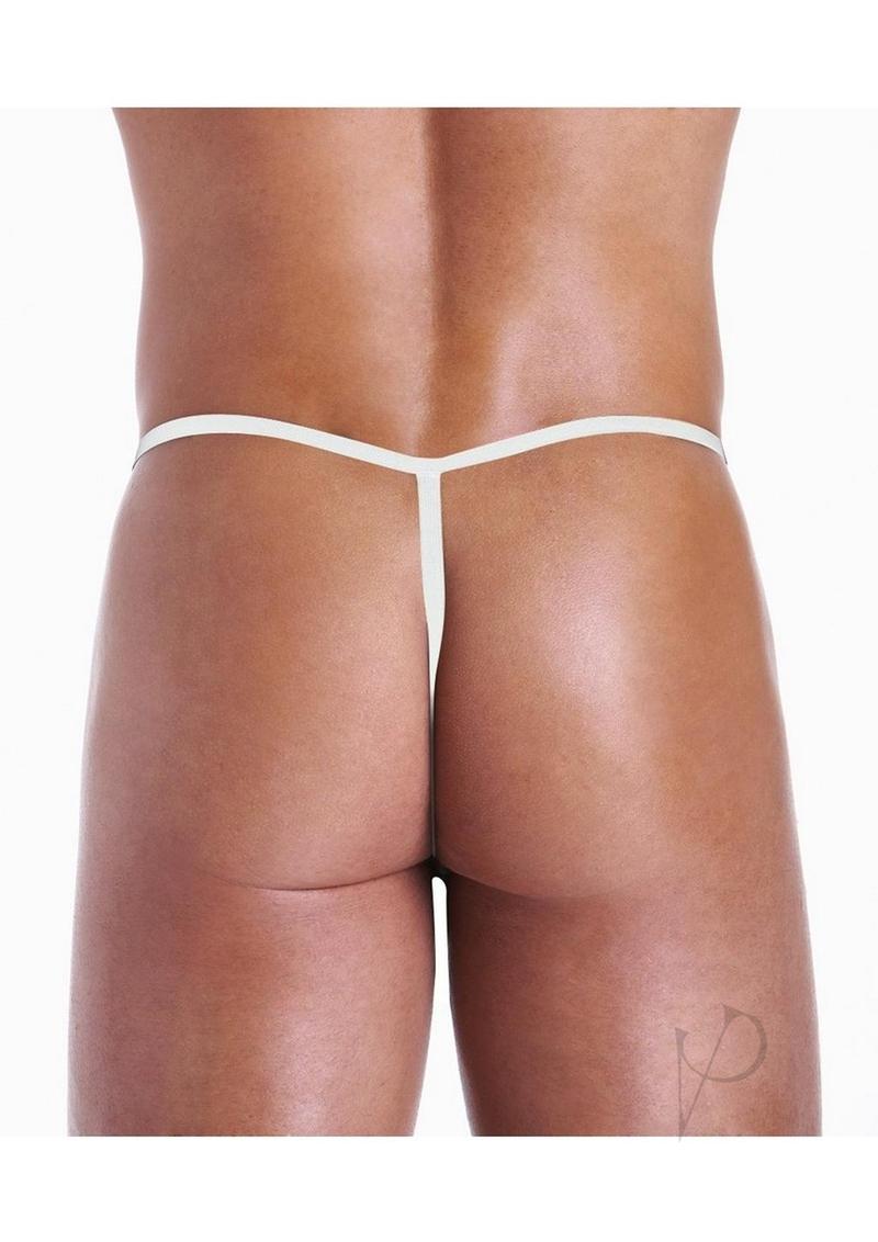 Fundies Santa Hat Thong One Size Red and White displayed from the back, showcasing festive design.