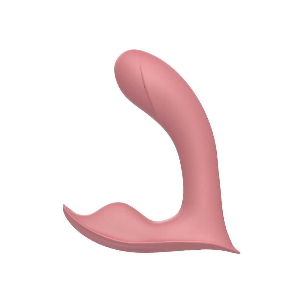 Luv Inc Pv71 Insertable Panty Vibrator Coral showcasing its gently curved shaft and wider base for comfortable, discreet pleasure.
