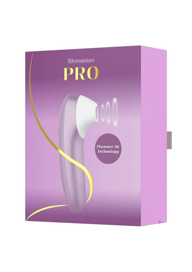Womanizer Pro Air Pulse Clitoral Vibrator Lavender packaging featuring Pleasure Air Technology®.