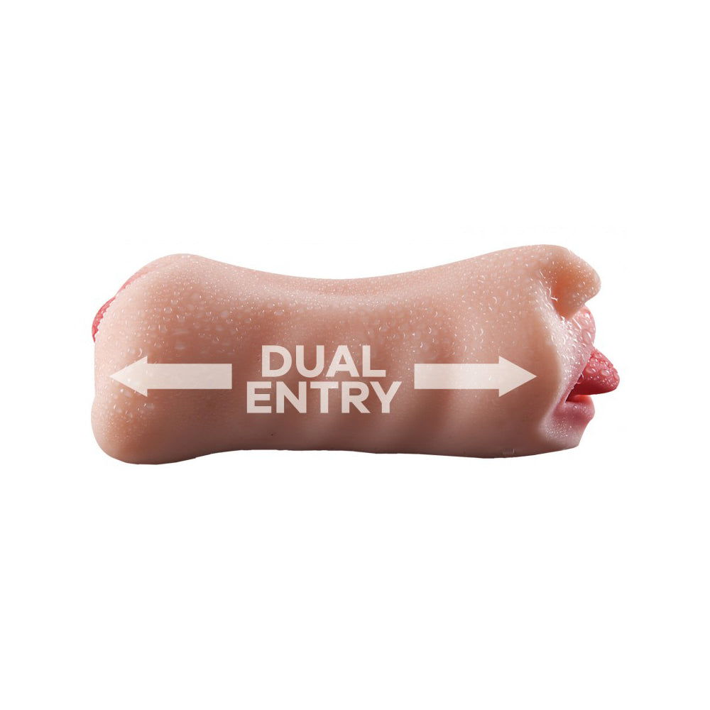 Image of Man Eater Pussy & Mouth With Tongue demonstrating dual entry feature for enhanced pleasure.