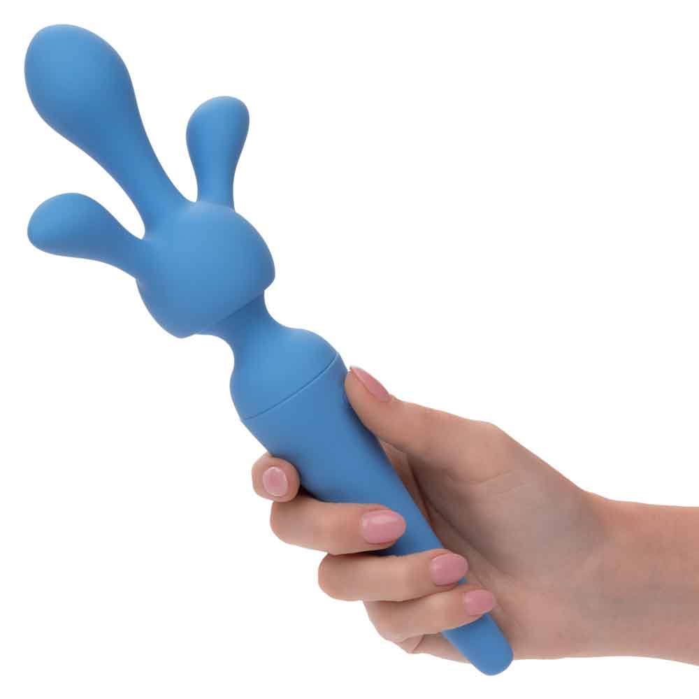 Couture Collection Body Wand Kit - Blue handheld, showcasing its flexible neck and unique design for luxurious massage experience.