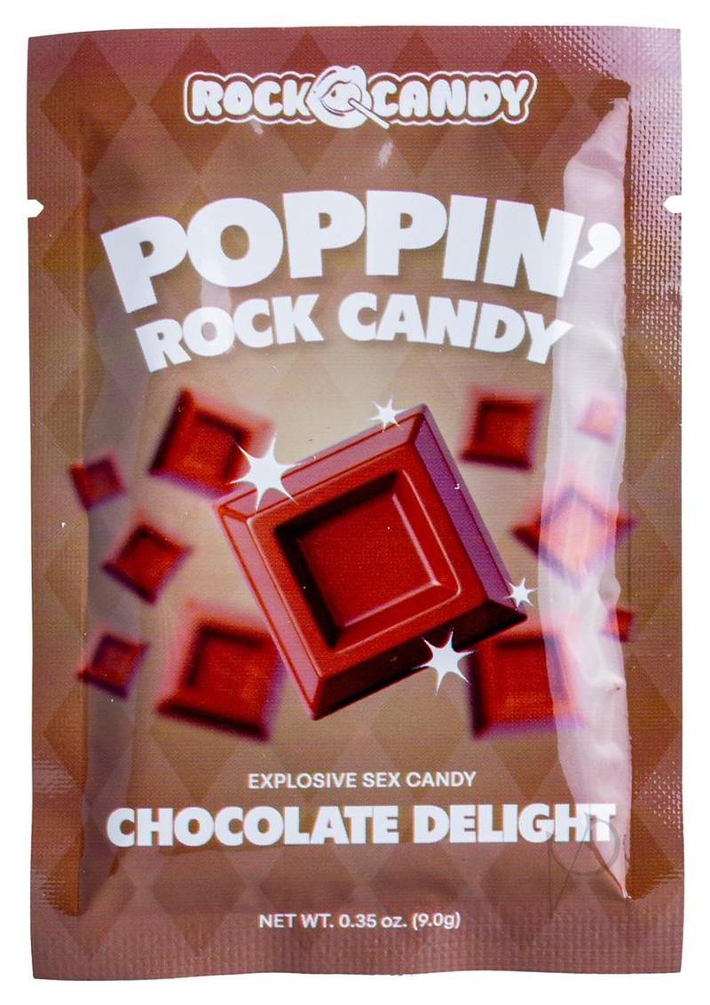 Popping Rock Candy Oral Sex Candy Chocolate Delight packaging featuring vibrant design and rich chocolate flavor.