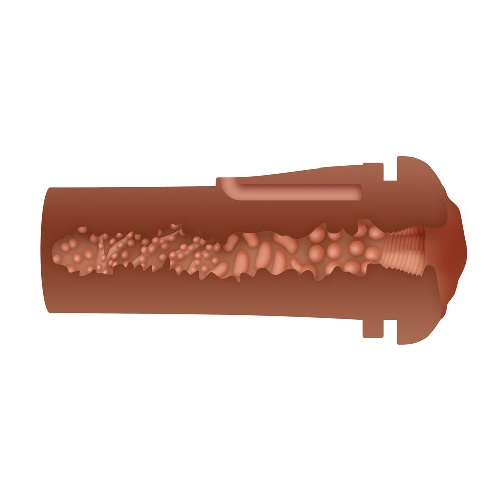 Zero Tolerance Pop On The Go Dark Vagina Stroker showcasing realistic inner texture for ultimate pleasure.