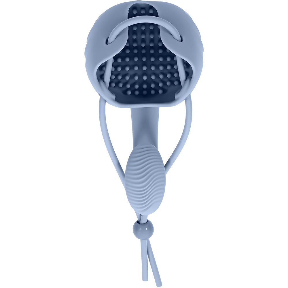 Zero Tolerance In A Nutshell Vibrating Ball Massager Blue showcasing ergonomic design and stimulating features.