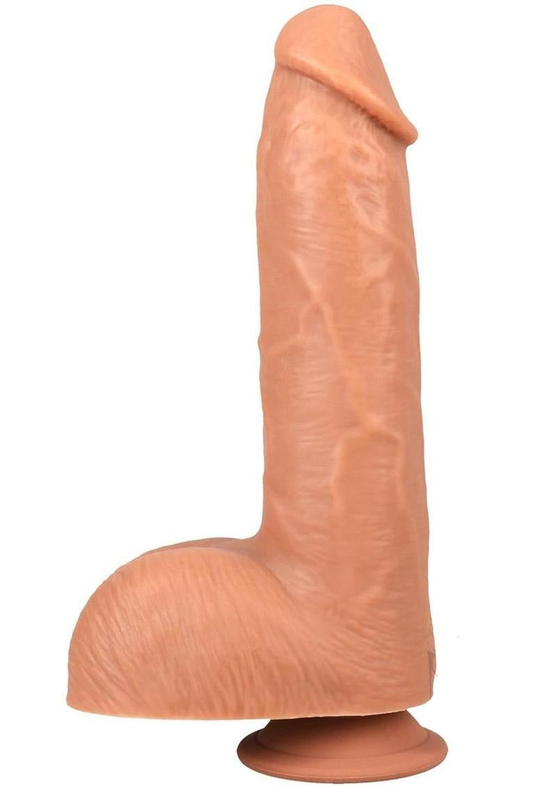 Fort Troff Cut Thruster Rechargeable Dildo with Remote Control side view, featuring realistic texture and suction base.