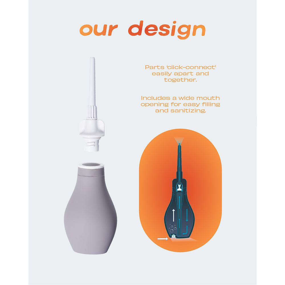 Du Douche Stone Gray image showcasing ergonomic design and easy-fill functionality for a premium douching experience.