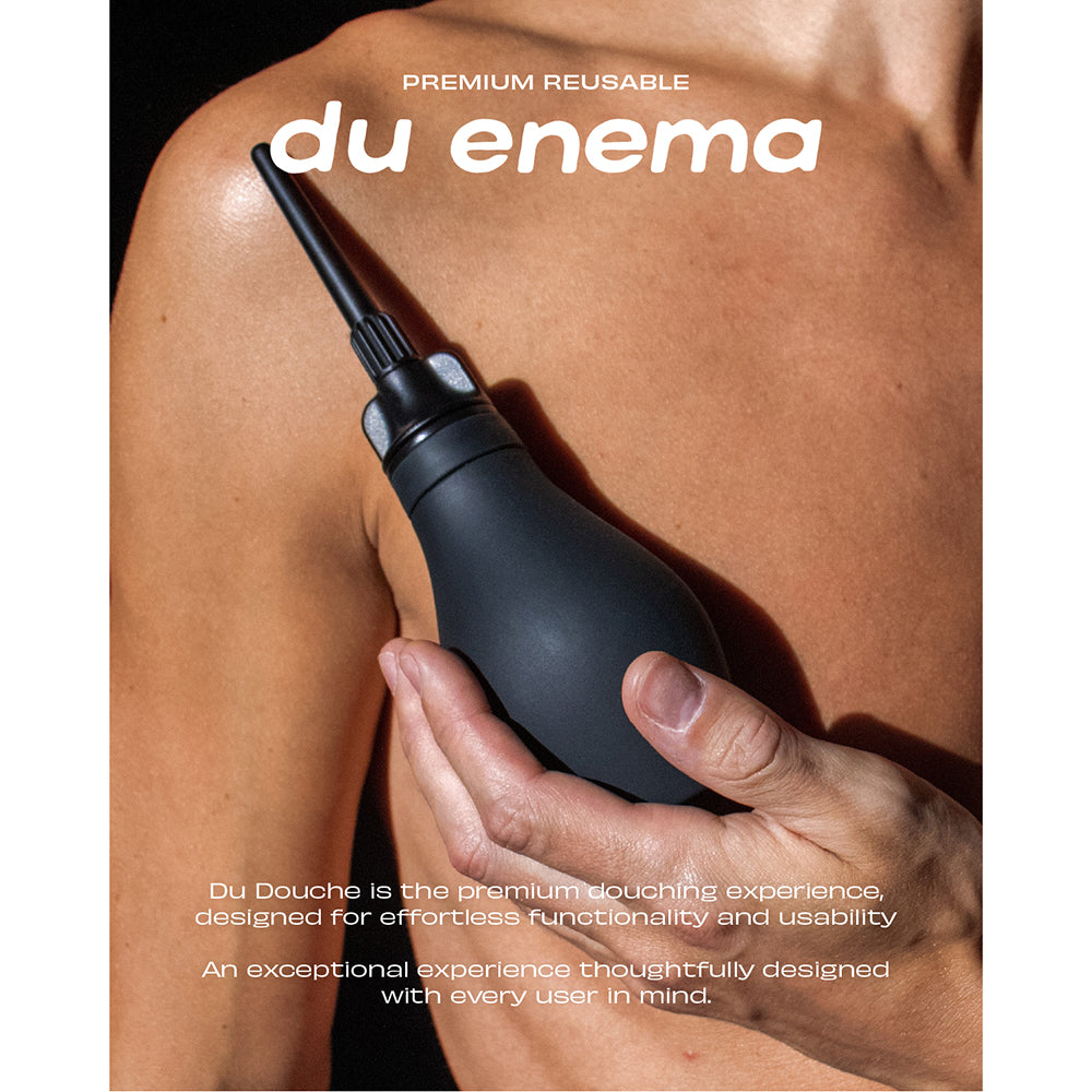 Du Douche Midnight Black premium reusable enema bulb designed for comfort and hygiene.