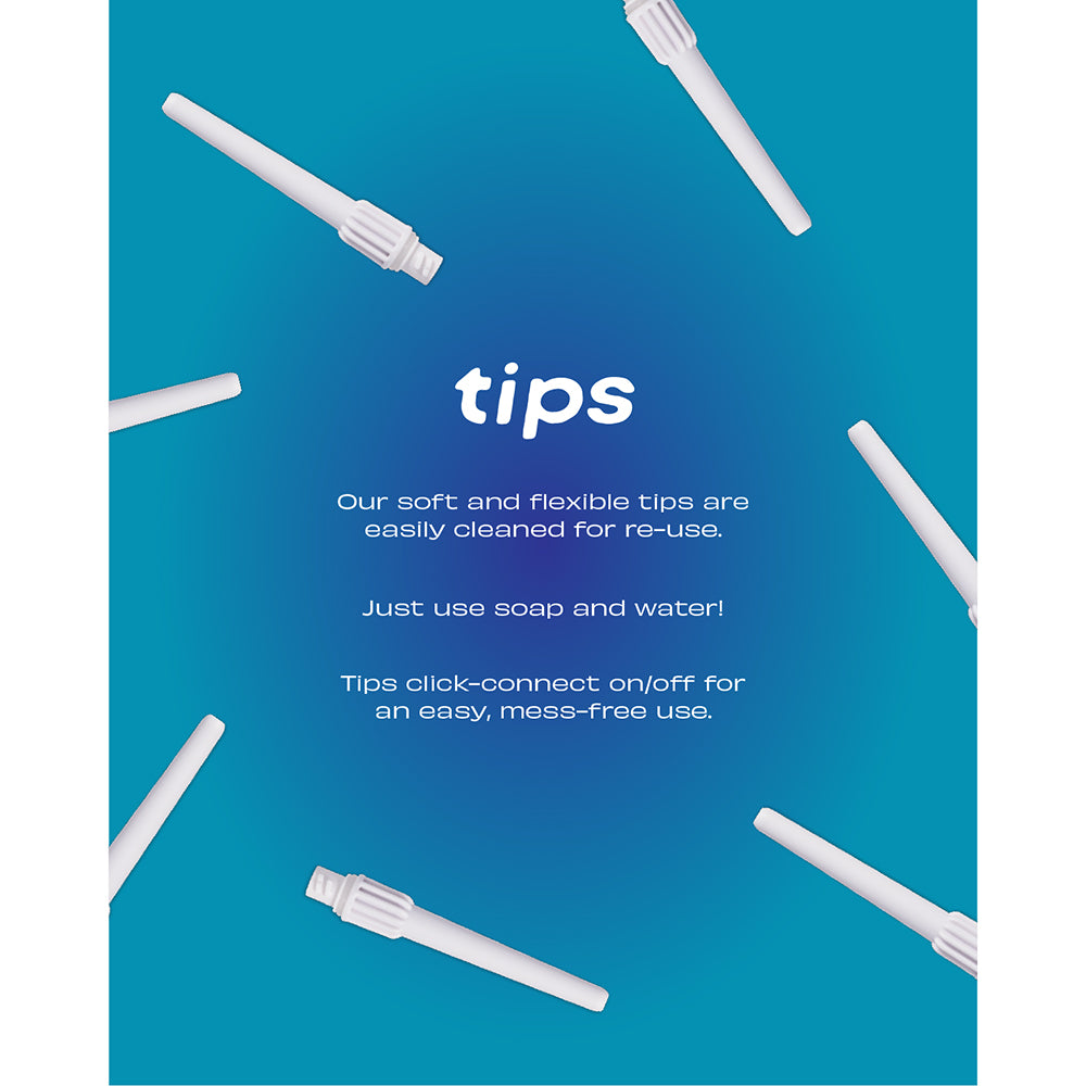 Image showcasing the soft, flexible tips for Du Douche Midnight Black, designed for easy cleaning and mess-free use.