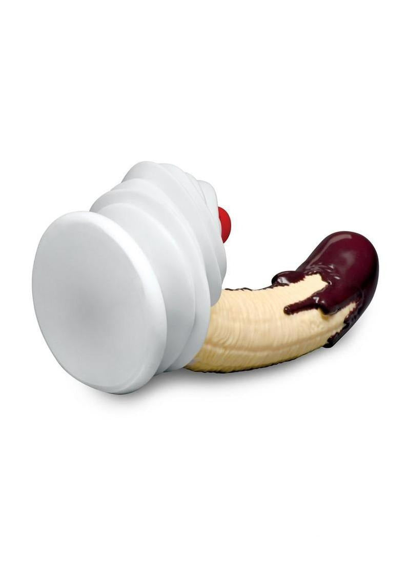 Simply Sweet Chocolate Dipped Banana Split Dildo 7.4 inch in playful dessert-inspired design.