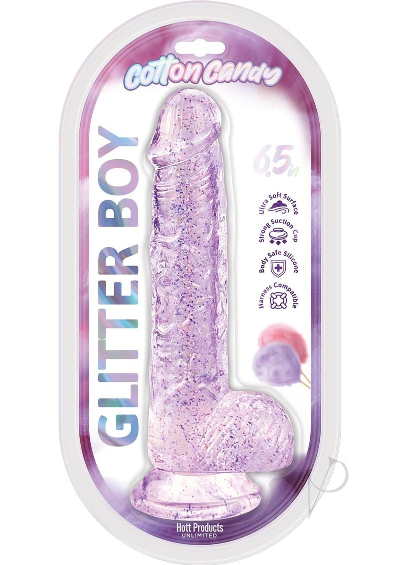 Cotton Candy Glitter Boy 6.5 Inch Silicone Dildo Purple