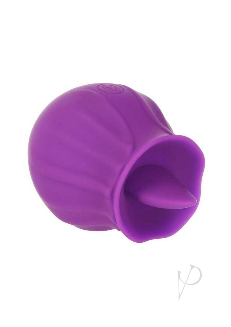 M'Lady Rose Flickering Tongue Clitoral Stimulator Purple in a soft rose design with a flickering tongue feature.