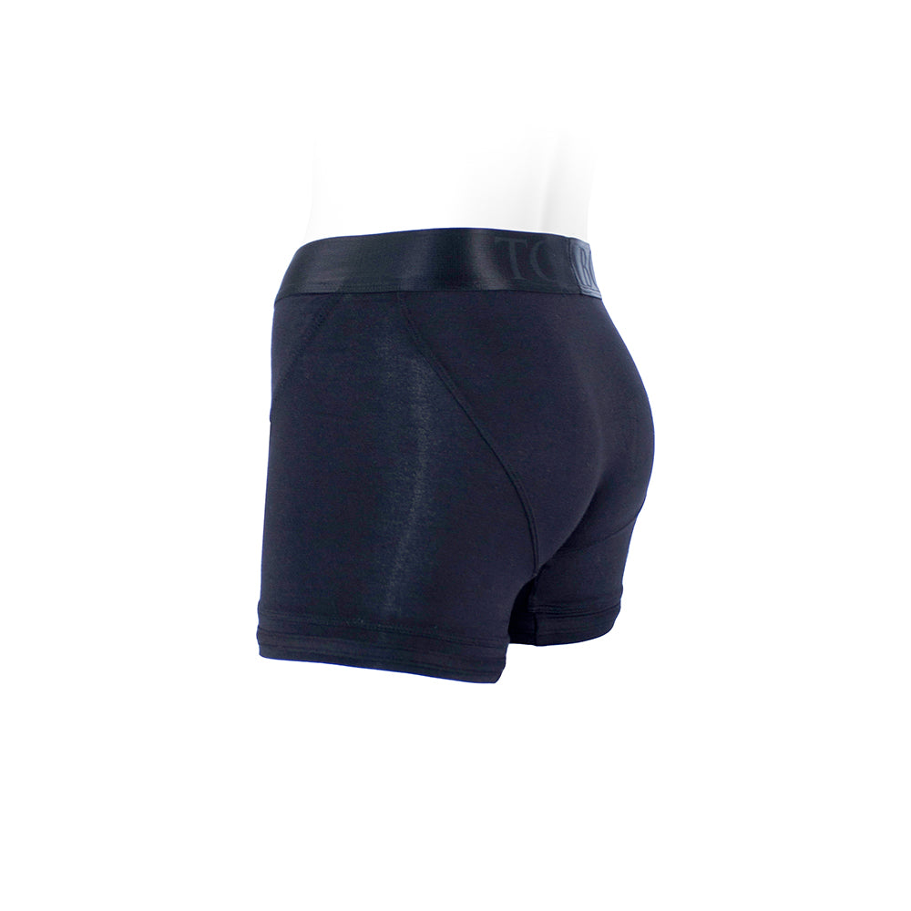 Spareparts Tomboii Rayon Boxer Briefs Harness Black Size 2XL showcasing back view of the product.