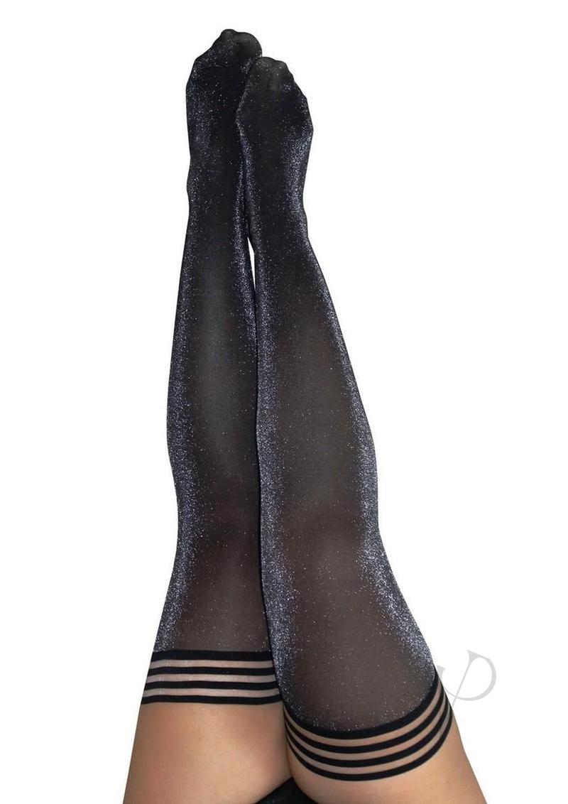 Kixies Kaylee Shimmer Thigh High Tights Size B Medium Grey