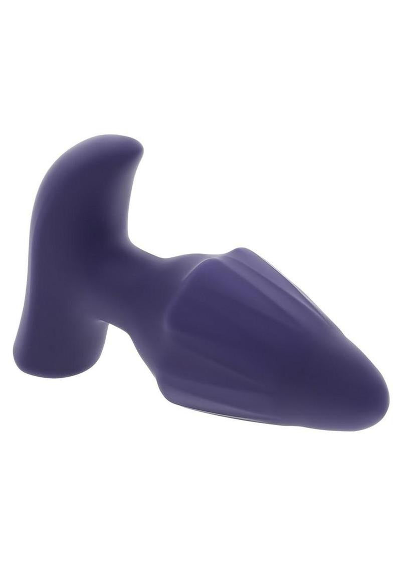 Starburst Vibrating Expandable Anal Plug with Remote Purple, made from body-safe silicone for customizable comfort.