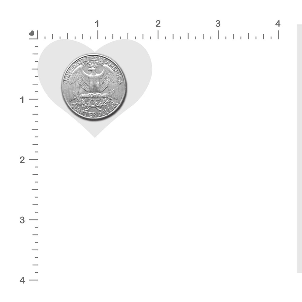 Pastease Petites Liquid Hearts Pasties Rose Gold 2-pack with a heart-shaped background and a quarter for scale.