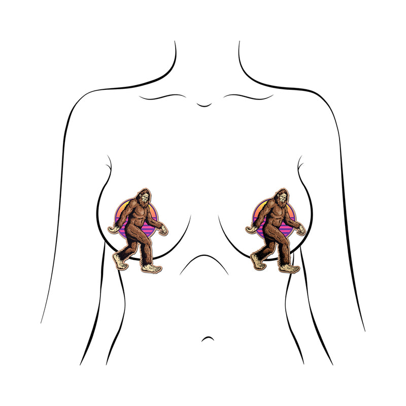 Pastease Sasquatch Bigfoot Pasties showcasing playful Bigfoot design on nipple covers.
