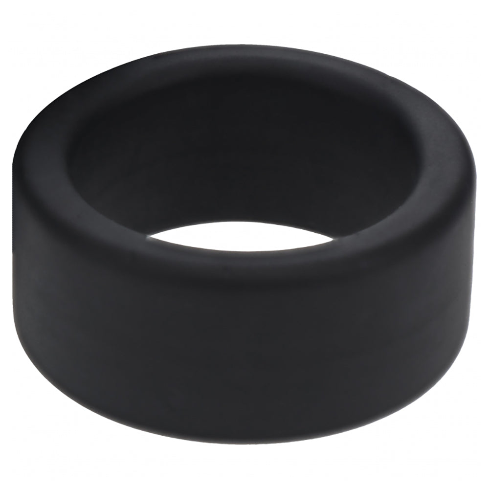 Levelz Liquid Silicone Ball Strap Small 34mm Black, a flexible firm ball stretcher from Shots Toys LEVELZ collection.