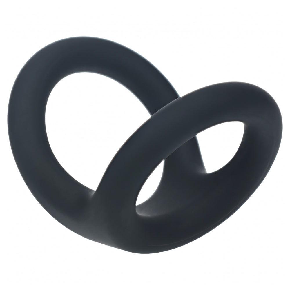 Levelz Double O Silicone Cock Ring L Black, premium dual-loop design, ergonomic fit, black silicone material.