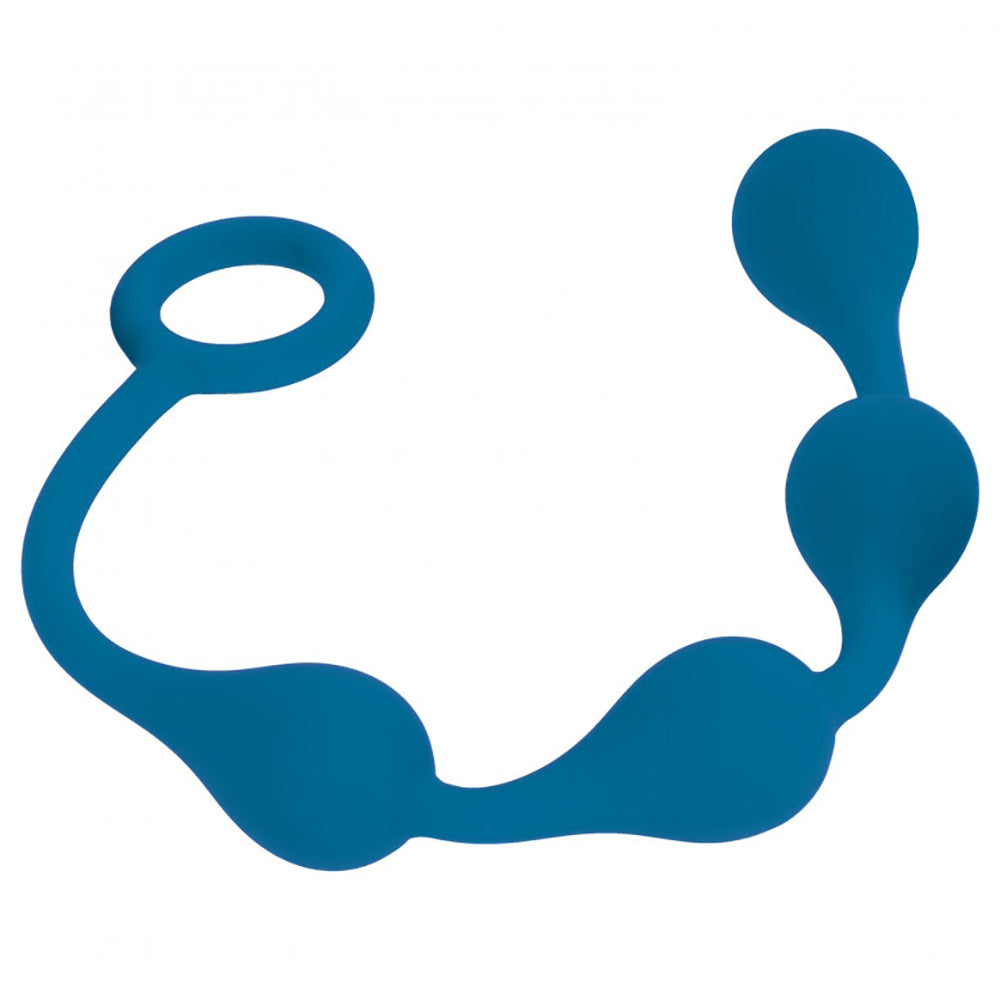 Levelz Waterdrop Silicone Anal Balls Small 20mm Teal on a white background for smooth anal play.