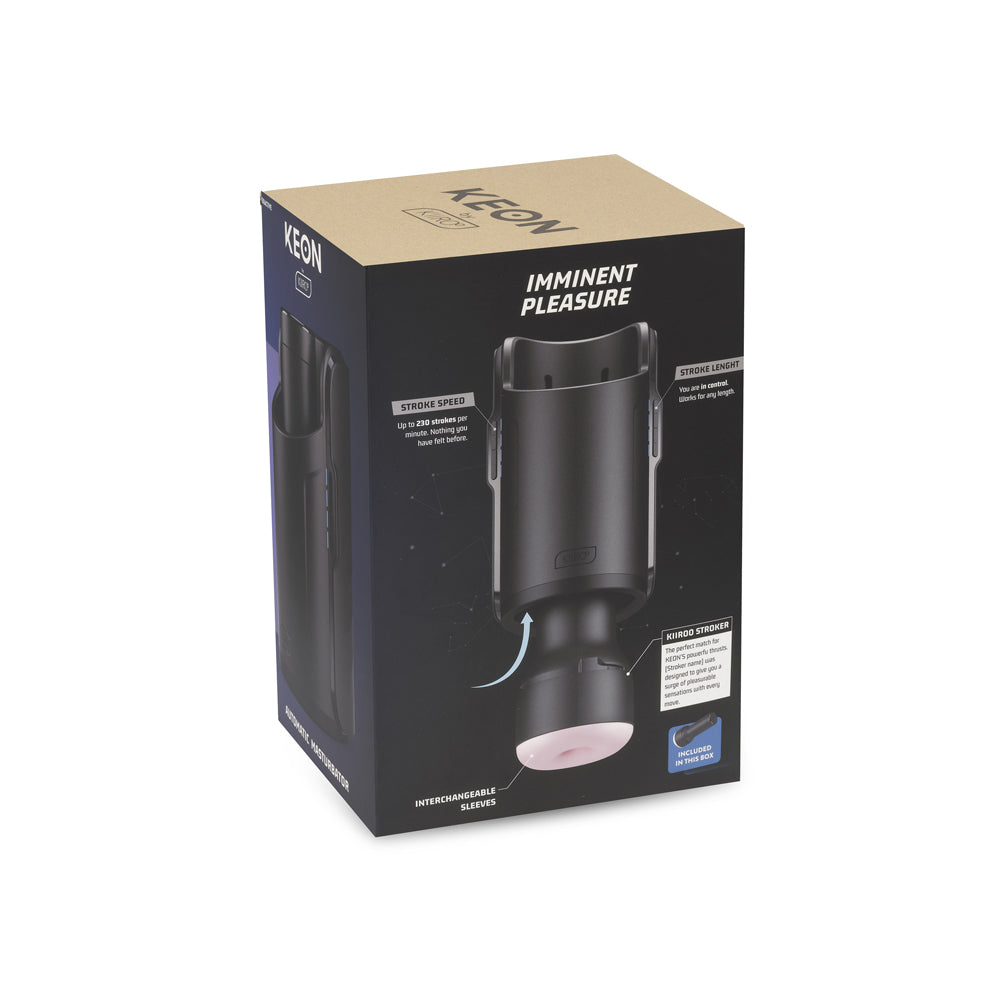 Keon By Kiiroo Masturbator Combo Set With Feel Stroker packaging showcasing features and design.